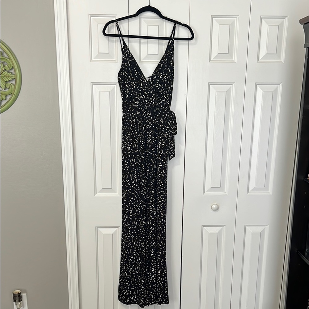 Kaileigh Black & Cream Pattern Jumpsuit